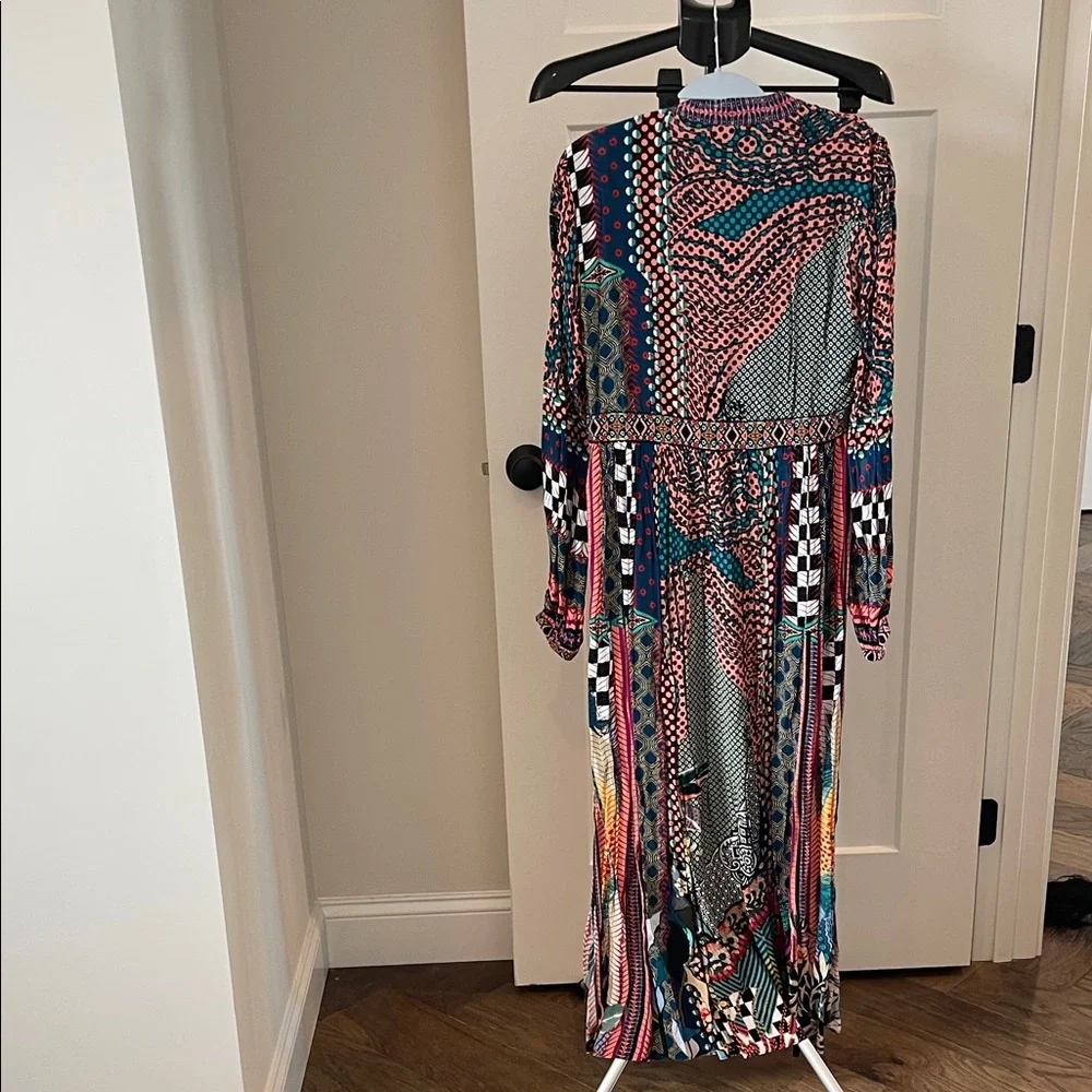 Anthropologie Colorful Patchwork Long Sleeve Dress - Picture 5 of 5